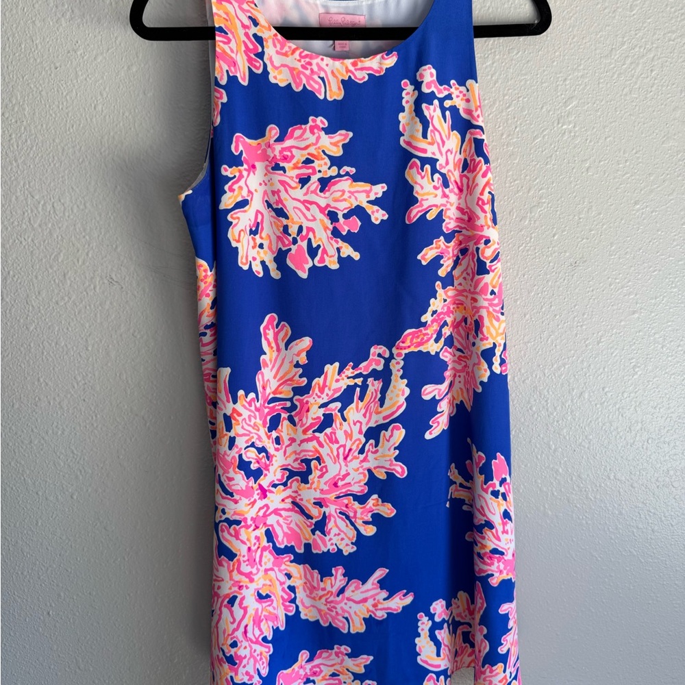 Lilly Pulitzer Blue Dress with Pink and Orange Accents